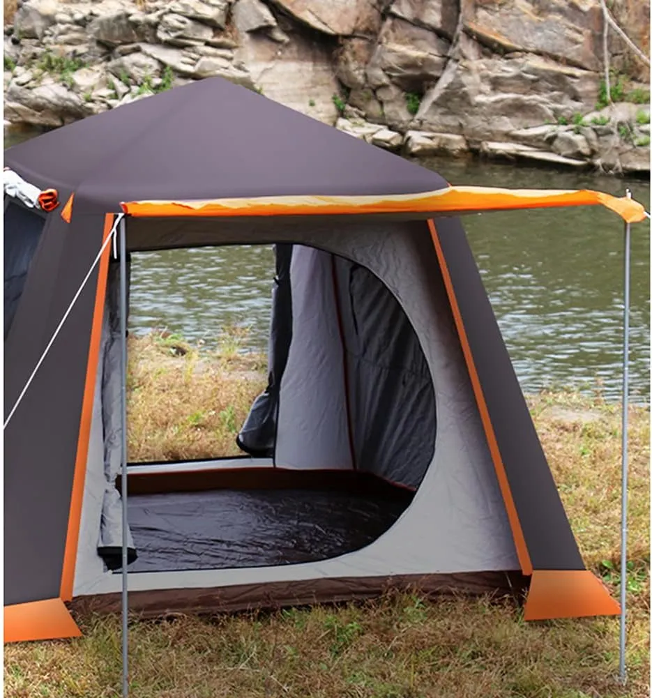 3-4 Person Automatic Camping Tent Instant Tent Easy Setup Two Doors Hiking Tent for Camping Outdoor Mountaineering Travel Easy Set Up