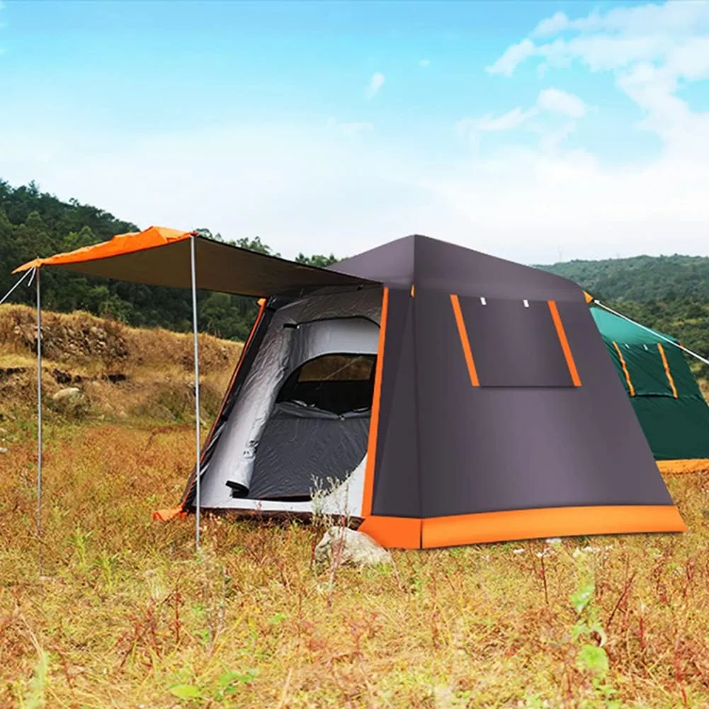 3-4 Person Automatic Camping Tent Instant Tent Easy Setup Two Doors Hiking Tent for Camping Outdoor Mountaineering Travel Easy Set Up