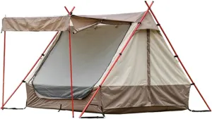 3-4 Person Family Camping Tent with Porch, Portable Waterproof Windproof Cabin Tent with Chimney Holes and Windows Easy Set Up for Hiking, Backpacking, Traveling