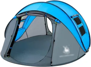 3-4 Persons Camping Tent Hiking Tent with Snow Skirt Waterproof Tent Outdoor Double-Layer 4 Seasons Outdoors Tent (A) (B)