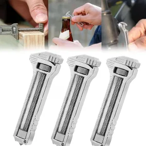 3 Pcs Mini Multi-Wrench Compact Alloy Multitool Beer Bottle Opener and Keychain, Mini Spanner for Repairing Camping Hiking Everyday Prep