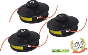 3 x Professional Double Trimmer Head, Automatic Spool, Cord Spool for Fuxtec Motorsense