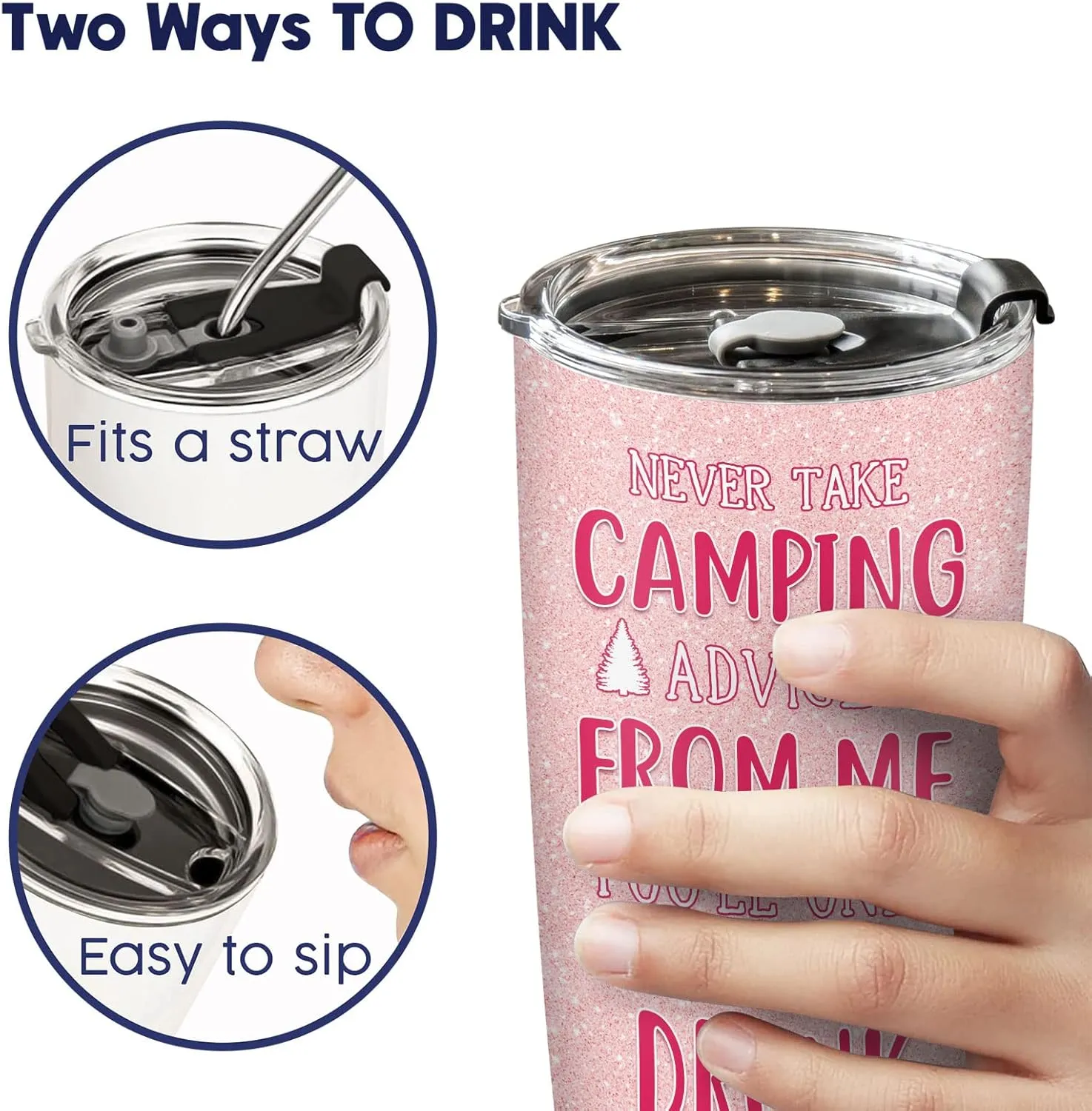34HD Funny Flamingo Tumbler with Lid, 20 oz Stainless Steel Camping Queen Mug, Vacuum Insulated Camping Tumbler, Flamingo Gifts for Women Mothers Day Christmas Anniversary