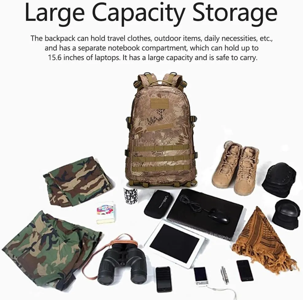 36-55L Military MOLLE Backpack for Men and Women Rucksack Tactical Assault Pack Bag for Hunting Camping Trekking (Camouflage)