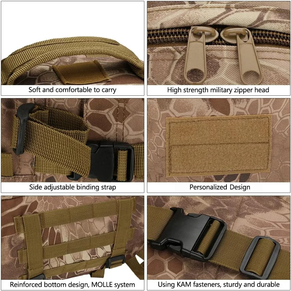 36-55L Military MOLLE Backpack for Men and Women Rucksack Tactical Assault Pack Bag for Hunting Camping Trekking (Camouflage)