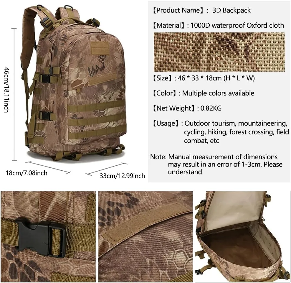 36-55L Military MOLLE Backpack for Men and Women Rucksack Tactical Assault Pack Bag for Hunting Camping Trekking (Camouflage)