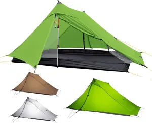 3F UL Gear LanShan Pro Tent, 1 Person / 2 Person Outdoor Ultralight Camping Tent, 3-Season or 4-Season Professional Backpacking Ten, for Camping, Hiking, Trekking (Green-2 Person, 3 Season)
