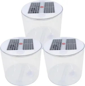 3Pcs Solar Camping Lantern Portable Inflatable Camping Lantern with Handle & Valve Waterproof 1000mAh 4-10H White Lights for Fishing, Tent, Picnic, BBQ, Outdoor Tent Lamp Gear Lights