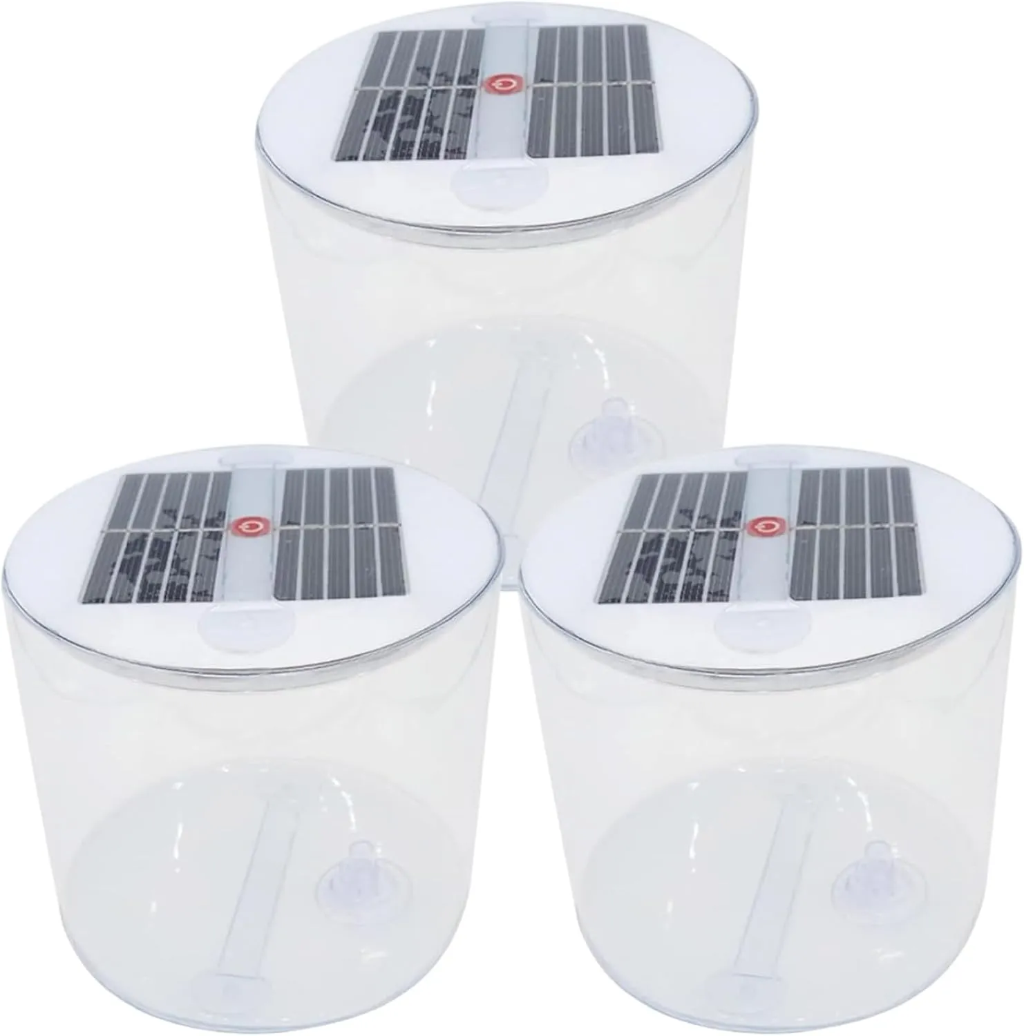 3Pcs Solar Camping Lantern Portable Inflatable Camping Lantern with Handle & Valve Waterproof 1000mAh 4-10H White Lights for Fishing, Tent, Picnic, BBQ, Outdoor Tent Lamp Gear Lights