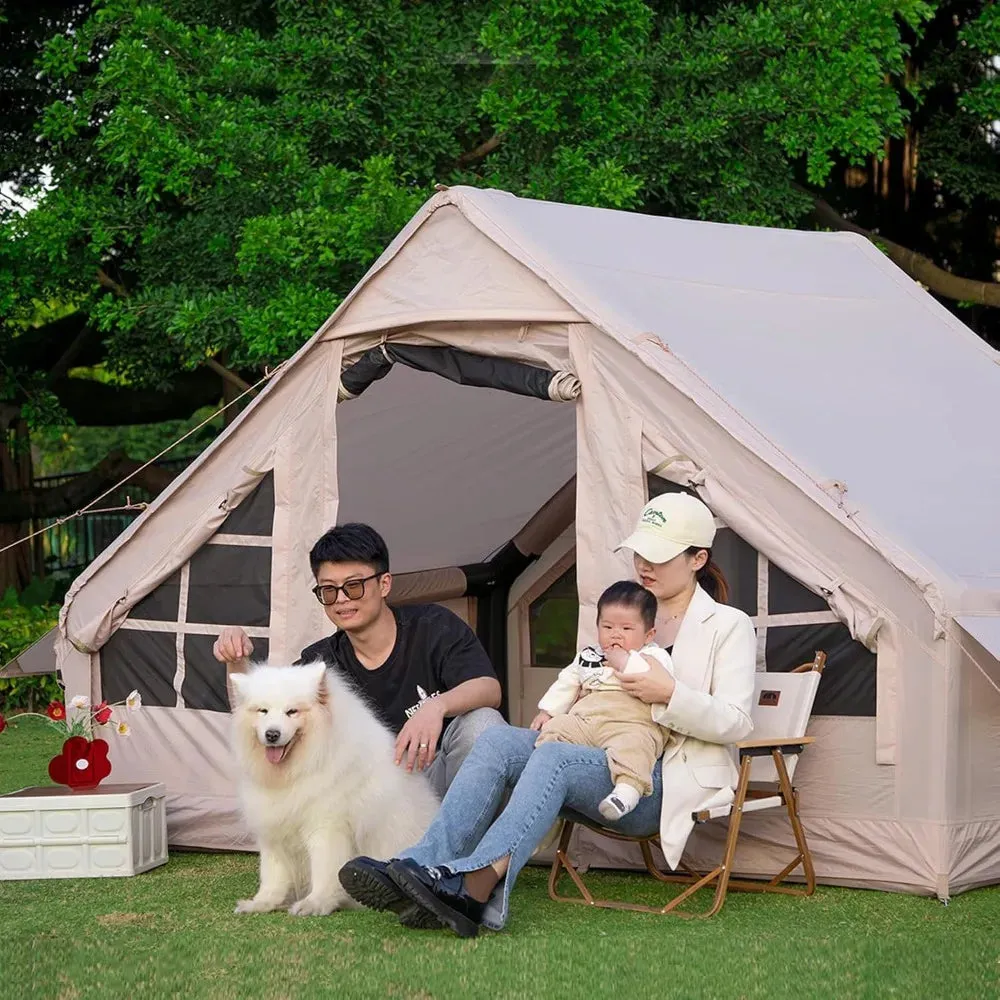 4-6 Person Inflatable Camping Tent – Easy Setup Outdoor Tent with Anti-Mosquito Screens