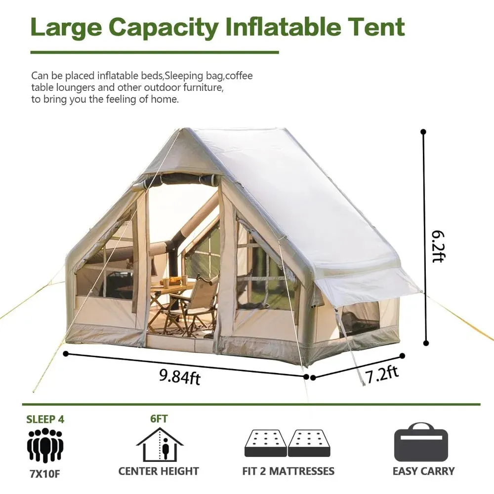 4-6 Person Inflatable Camping Tent – Easy Setup Outdoor Tent with Anti-Mosquito Screens