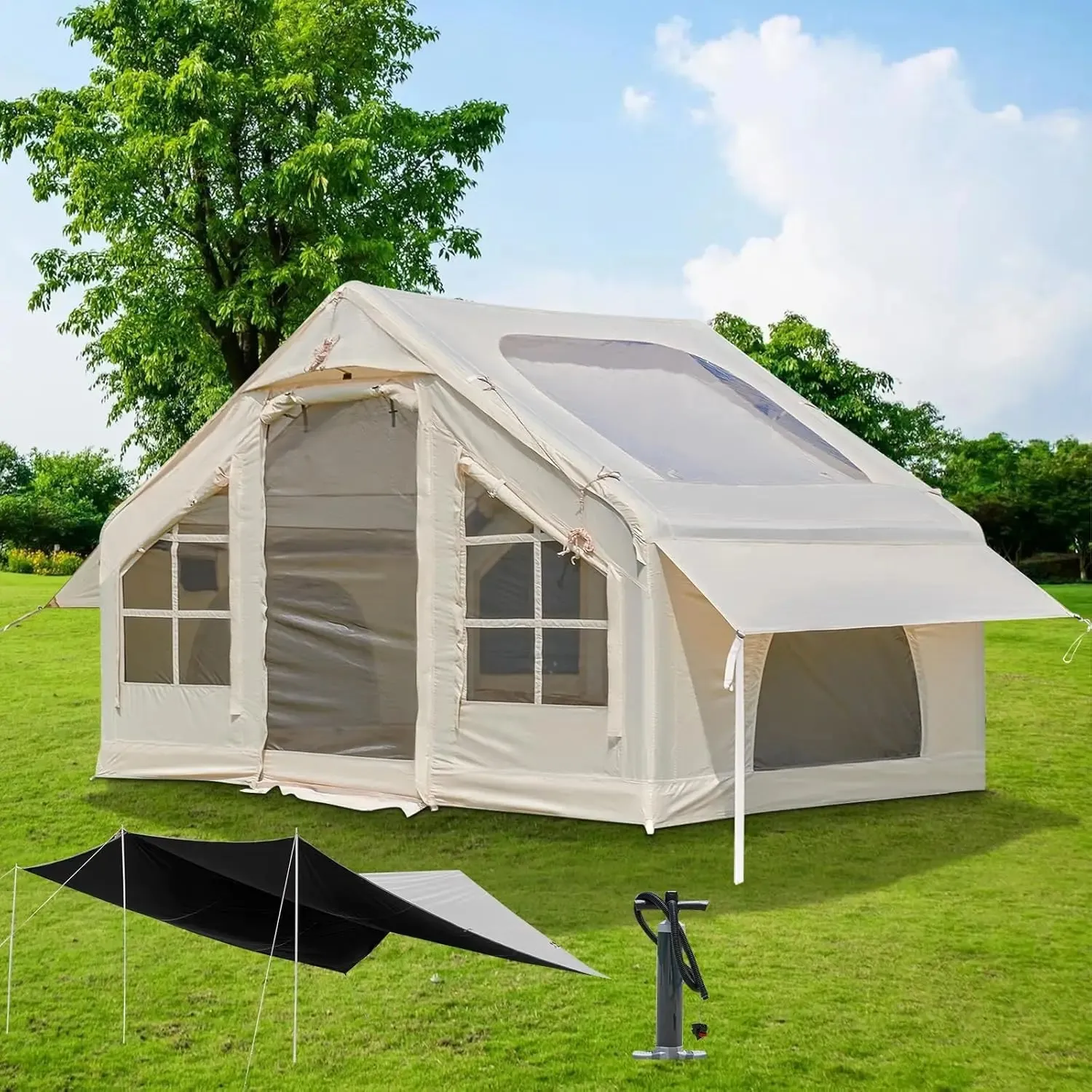 4-6 Person Inflatable Camping Tent – Easy Setup Outdoor Tent with Anti-Mosquito Screens