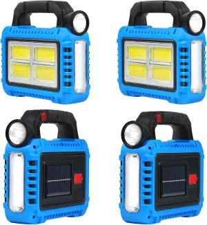 4 Pack Solar Lantern, LED Flashlight for Power Outages, Portable Camping Essentials Lights, Rechargeable Battery Powered Tent Lights for Emergency, Hurricane, Survival Kits, Operated Lamp