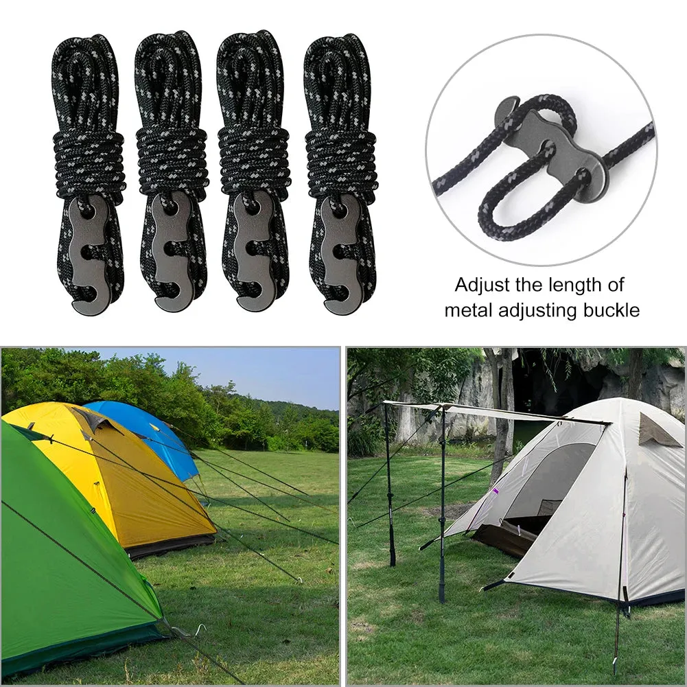 4 Pcs Military Wind Rope Set - Outdoor Camping and Hiking Accessories - 3m