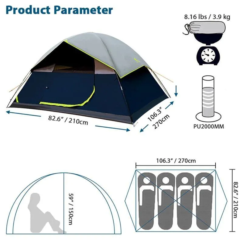 4 Person Camping Tent