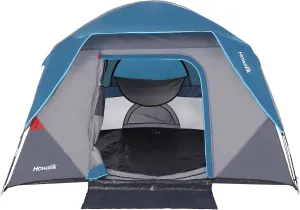 4-Person Dome Tent - Waterproof Double Layer with Rainfly, Fiberglass Poles, Lightweight Easy Setup for Family Camping & Hiking