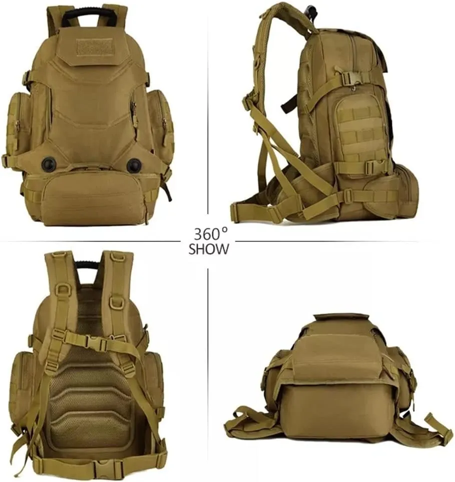 40L Backpack Three-in- Multifunctional Backpack Cycling Mountaineering Bag Travel Hiking Bag(Black-soul Eater1)