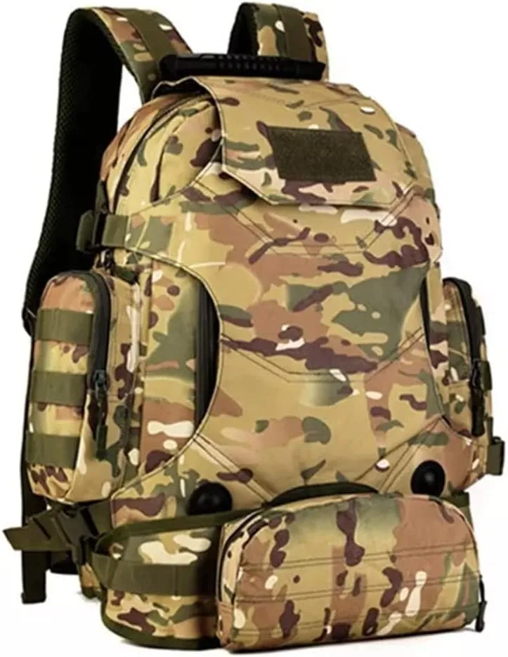 40L Backpack Three-in- Multifunctional Backpack Cycling Mountaineering Bag Travel Hiking Bag(Black-soul Eater1)