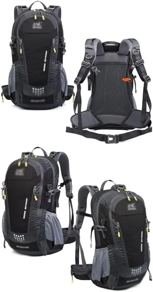 40L Camping Backpack Travel Hiking Backpack Outdoor Bag with Rain Cover(Black)