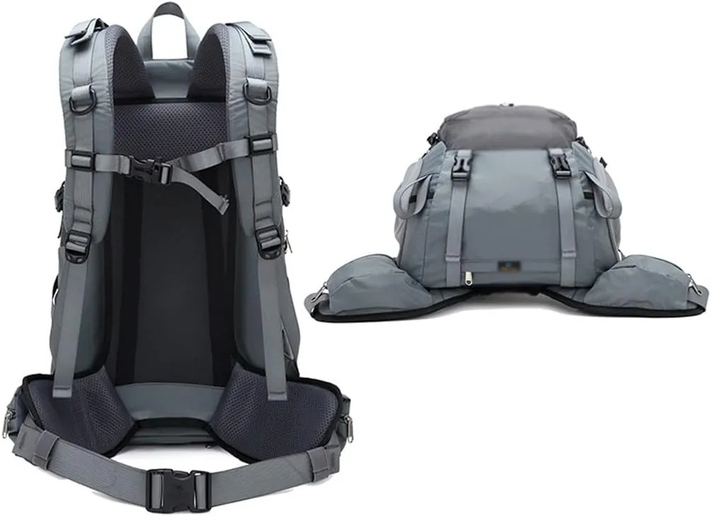 40L Hiking Backpack Outdoor Mountaineering Bag Large Capacity Travel Sports Backpack(Black-soul Eater1)