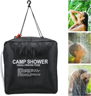 40L Solar Shower Bag,10 Gallons/40L Portable Solar Heating 45°C Camping Shower Bag with Removable Hose and on & Off Switchable Shower Head for Outdoor Travel Hiking Climbing Picnic