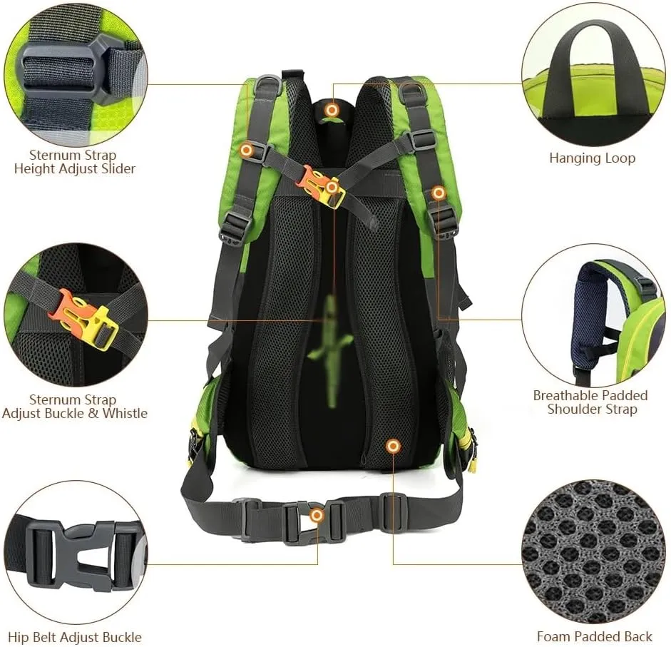 40L Waterproof Climbing Rucksack Travel Hiking Backpack Trekking Backpack Outdoor Sport Bag