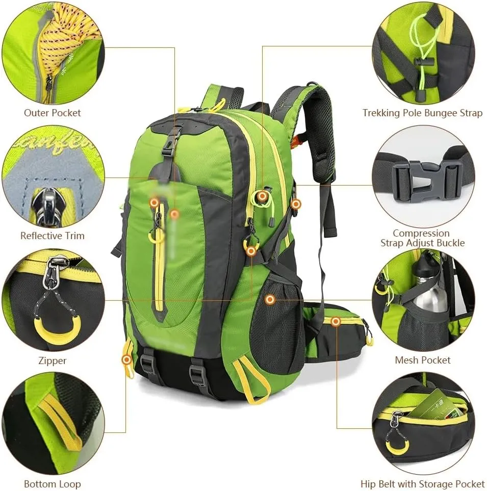 40L Waterproof Climbing Rucksack Travel Hiking Backpack Trekking Backpack Outdoor Sport Bag