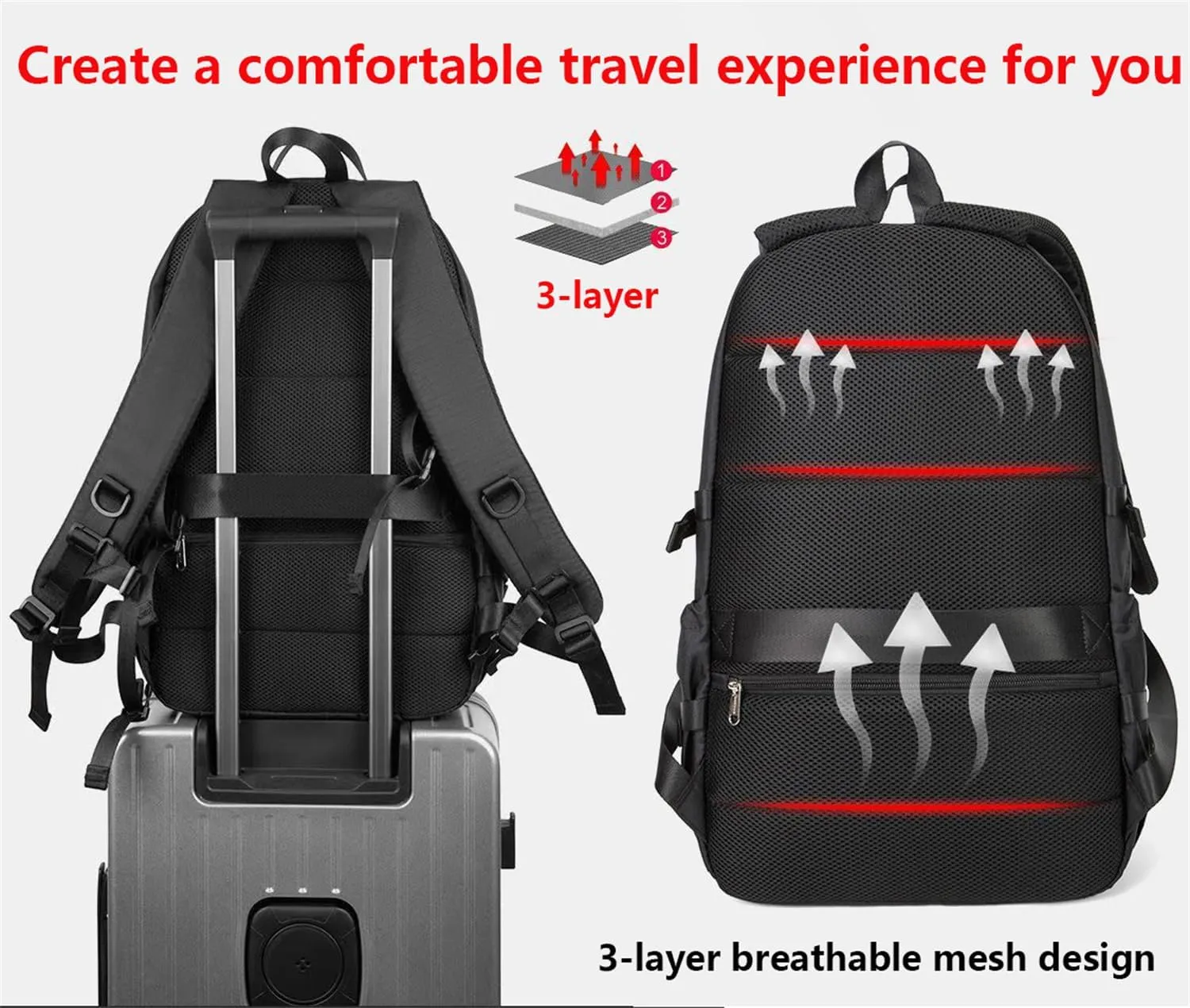 40L Waterproof Lightweight Hiking,camping,travel Backpack for Men/Women (Grey,40L)