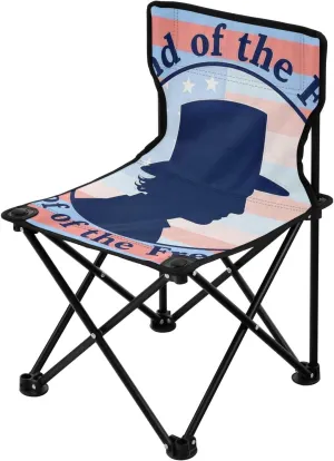 4th of July Independence Day Land of Free Blue Silhouette Packable Camping Chairs for Adults Ultra-Lightweight Backpack Chair Includes Carry Bag Hiking Chairs Backpacking Ultralight for Concert