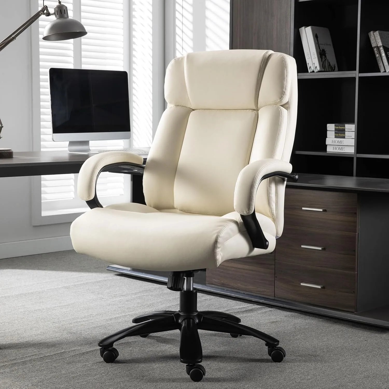 500lbs Ultra Big and Tall Office Chair Extra Wide Large Heavy Duty Thick Padded Computer Executive Ergonomic High Back