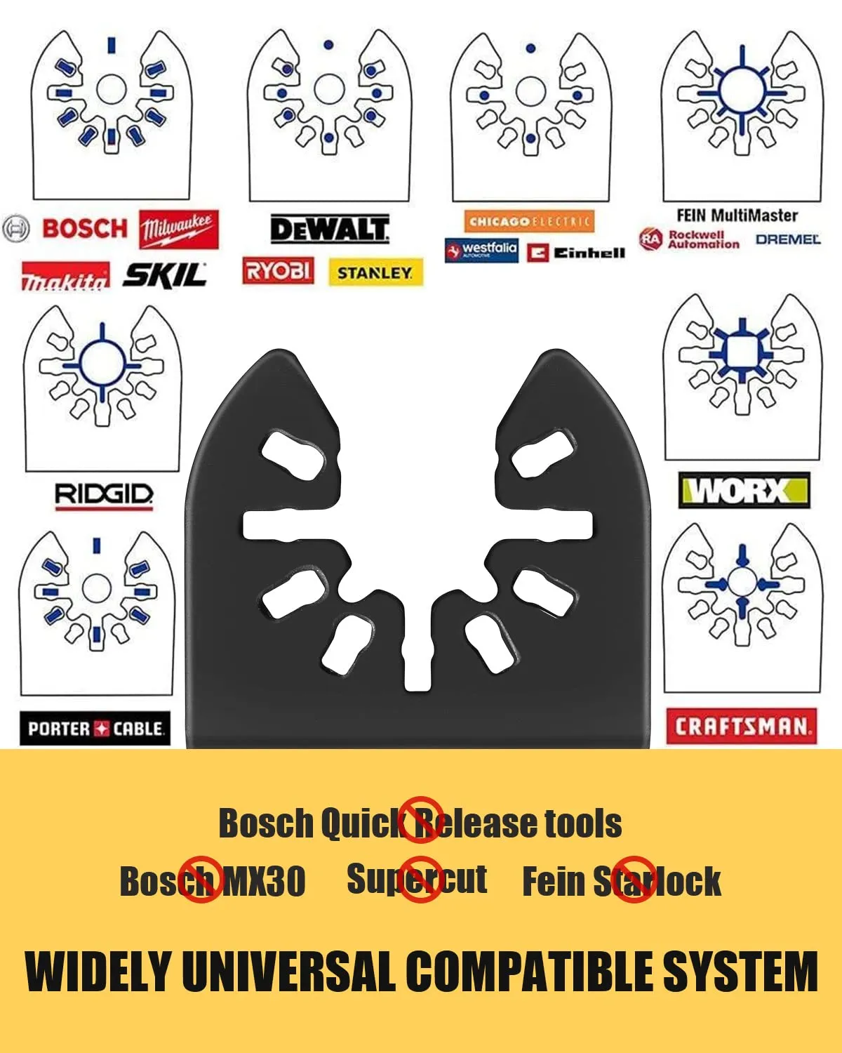 50pcs Oscillating Saw Blades, 2023 Upgrade Efficient Oscillating Tool Blades, Long Lifetime, Quick Release Multi Tool Blades Kits for Plastics, Universal Multitool Blades Wood Fit Almost All Model