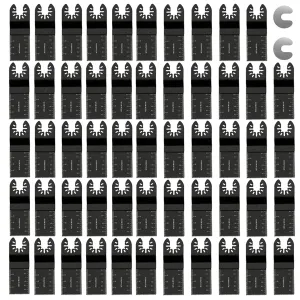 55PCS Professional Wood Oscillating Saw Blades, Quick Release Multitool Blades Compatible with Fein Multimaster, Porter Rockwell Cable,Black & Decker,Bosch Craftsman and More