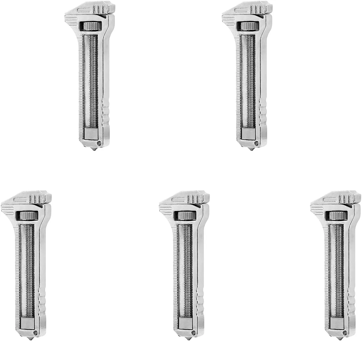 5PCS Titanium Strength Compact CNC Machined Multitool with Bottle Opener Tungsten Attack Head Nail Puller Caliper Lightweight Pocket Size Portable Modern Survival Gear