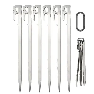 6 Pcs Stainless Steel Canopy Tent Pegs Set