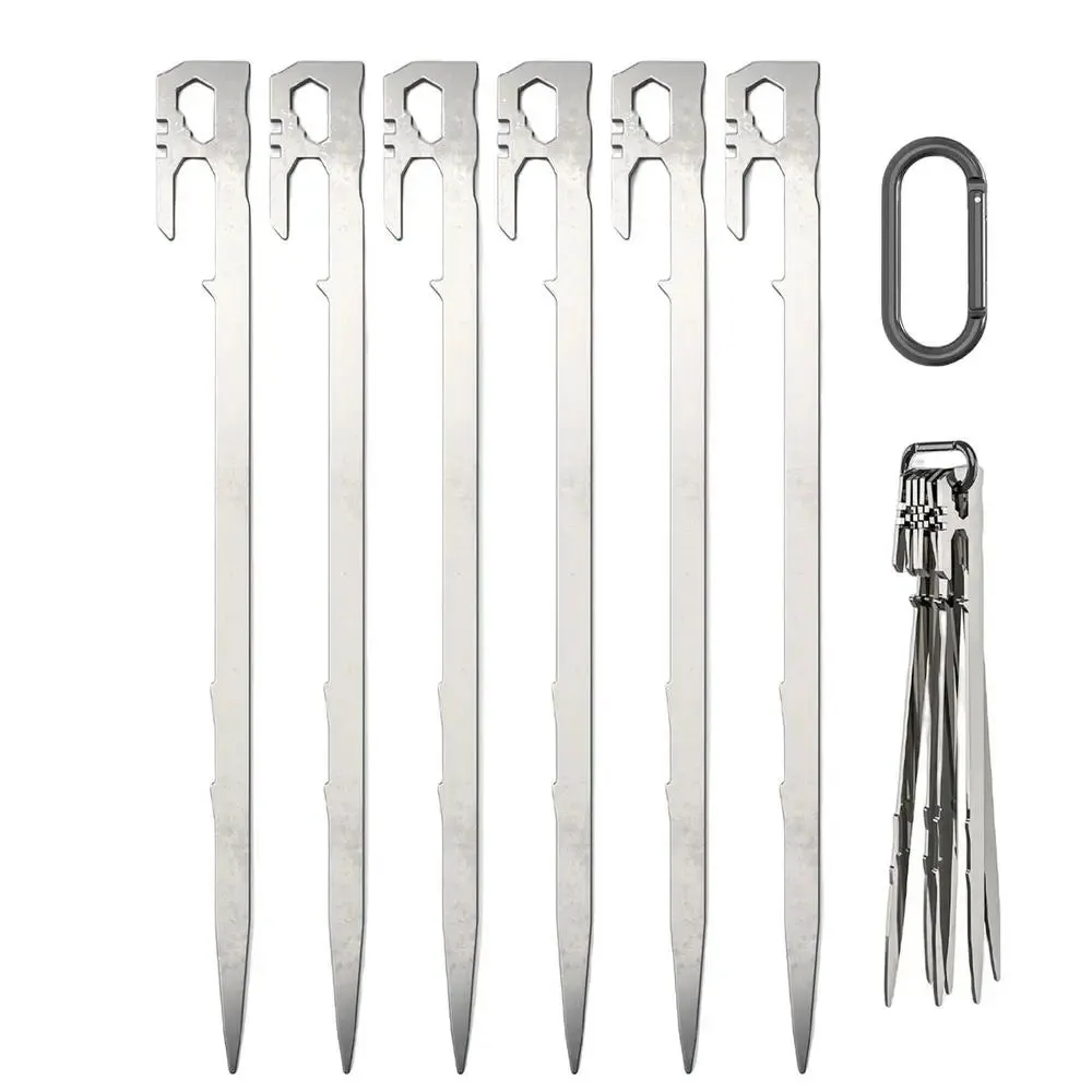 6 Pcs Stainless Steel Canopy Tent Pegs Set