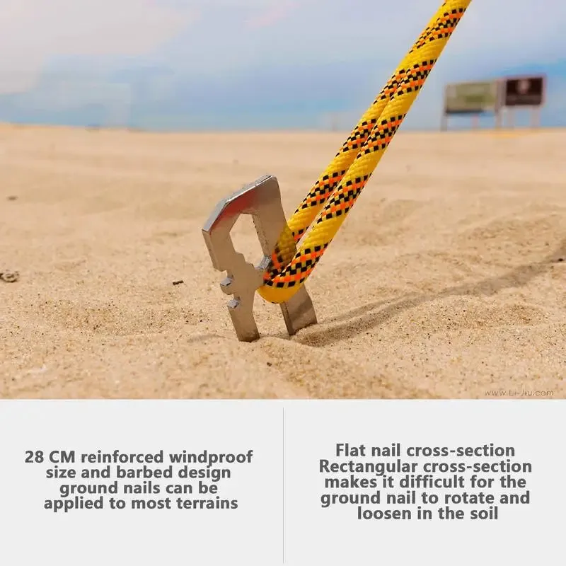 6 Pcs Stainless Steel Canopy Tent Pegs Set