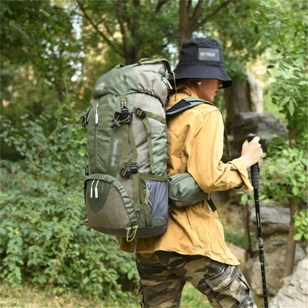 60L Mountaineering Bag Travel Backpack Outdoor Camping Rucksack Men's Backpack (A,As the picture shows)
