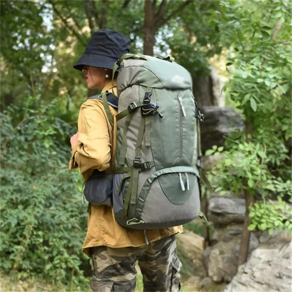 60L Mountaineering Bag Travel Backpack Outdoor Camping Rucksack Men's Backpack (A,As the picture shows)