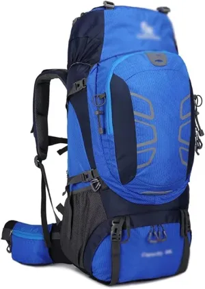 60L mountaineering hiking outdoor men's and women's bag camping mountaineering backpack travel bag(E)