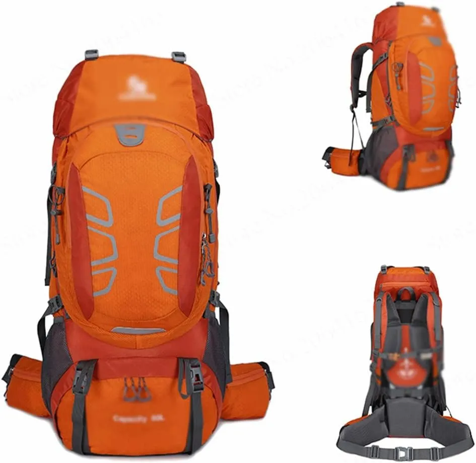 60L mountaineering hiking outdoor men's and women's bag camping mountaineering backpack travel bag(E)
