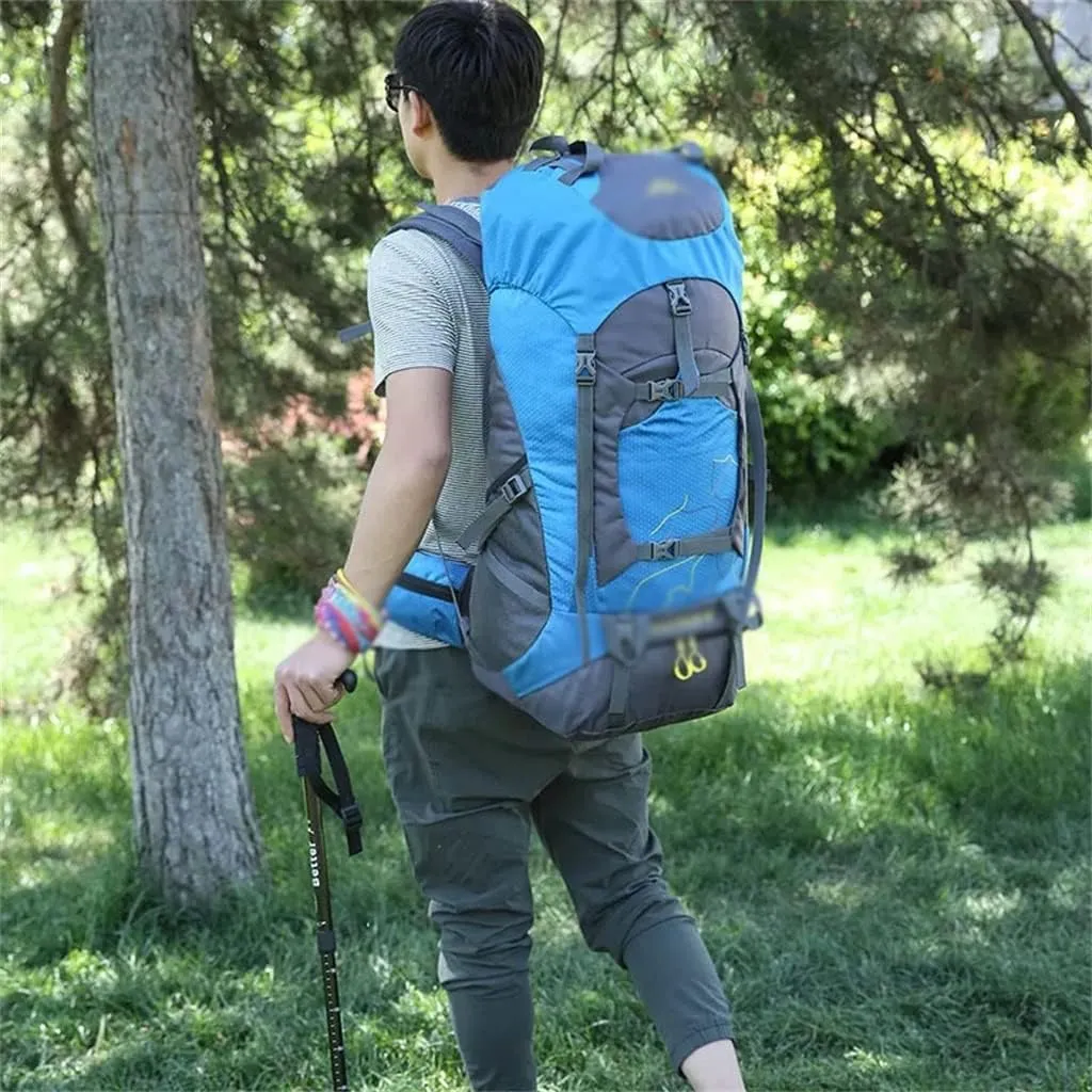 60L Outdoor Backpack Multi Pocket Camping Bag Hiking Backpack Large Capacity(Black)