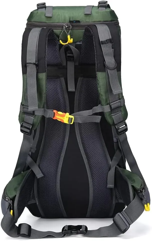 60L Outdoor Hiking Backpack Rucksack Travel Mountaineering Bag Hiking Camping Backpack(E)