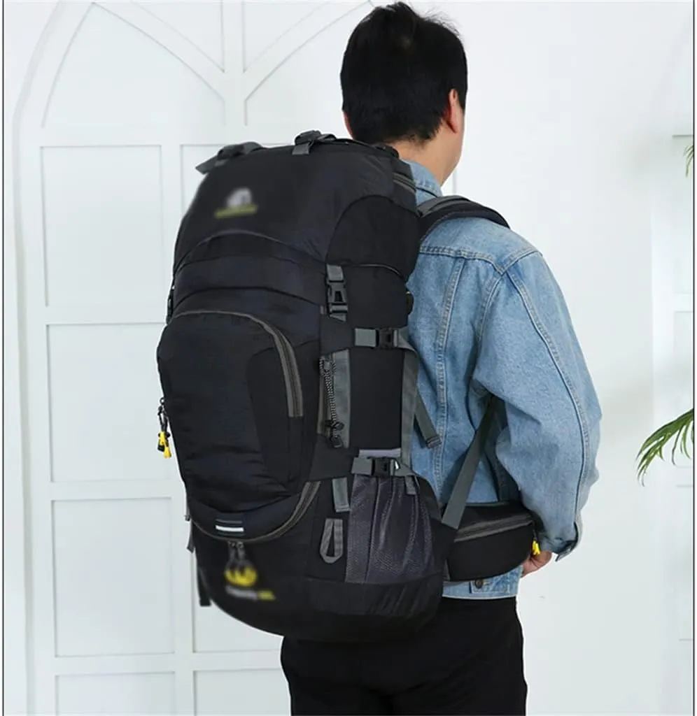 60L Outdoor Hiking Backpack Rucksack Travel Mountaineering Bag Hiking Camping Backpack(E)
