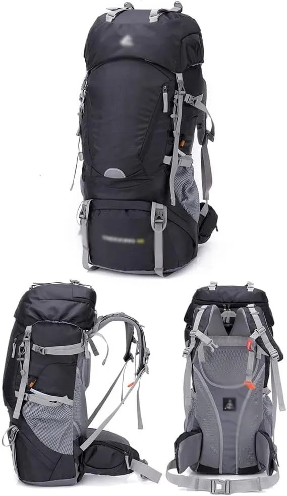 60L Outdoor Hiking Backpack Sports Rucksack Travel Mountaineering Backpack(E)