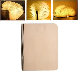 7 Colors Folding Book Lamp, Portable Book Lights, Novelty LED Paper Lantern with USB Rechargeable, Large Size Bedside Lighting(8.6x6.4x0.9in)
