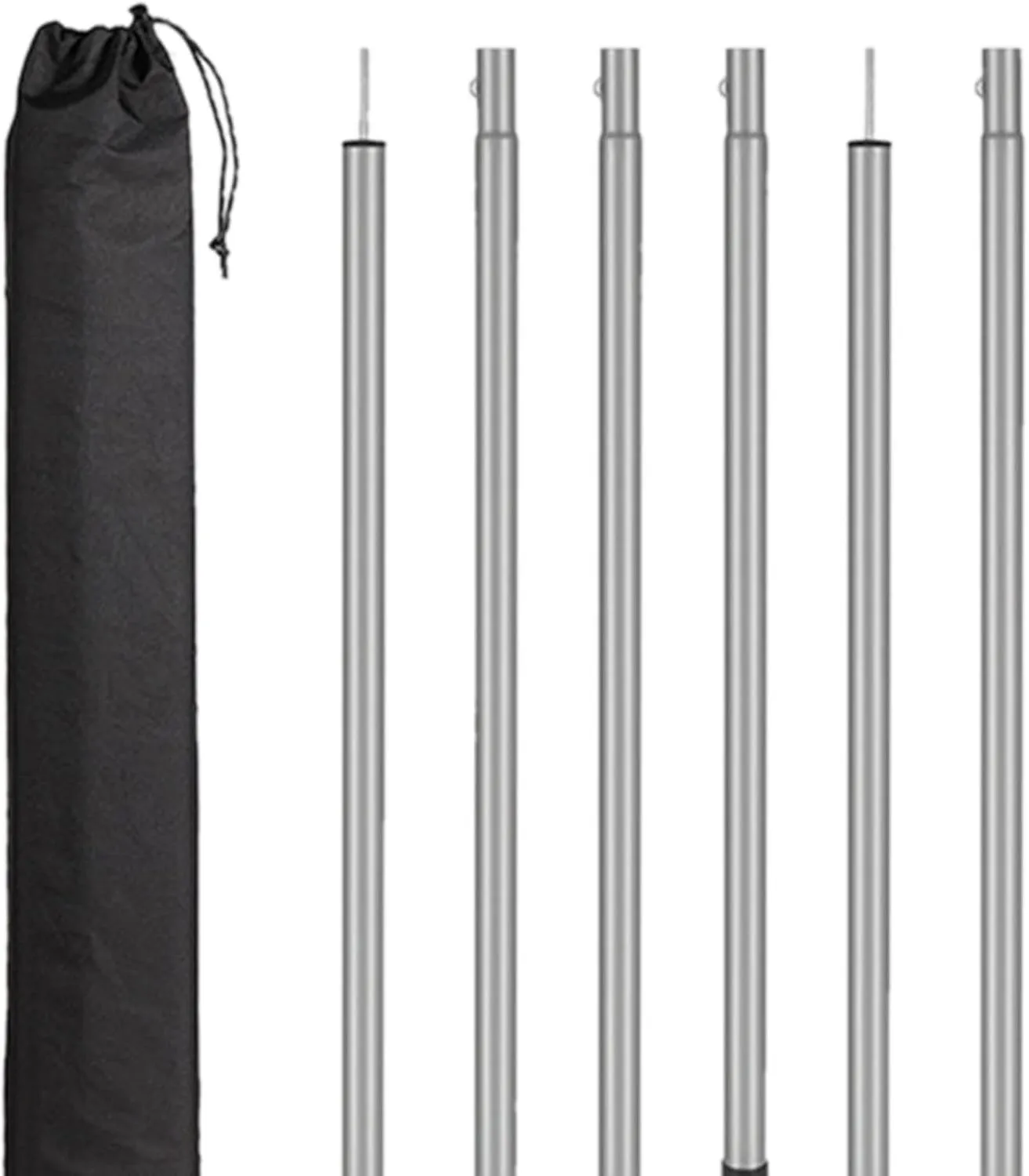 8 Pieces Tent Poles for Tarp Awning Poles Easy to Install Accessories Portable Iron Lightweight for Hiking Rain Shelter