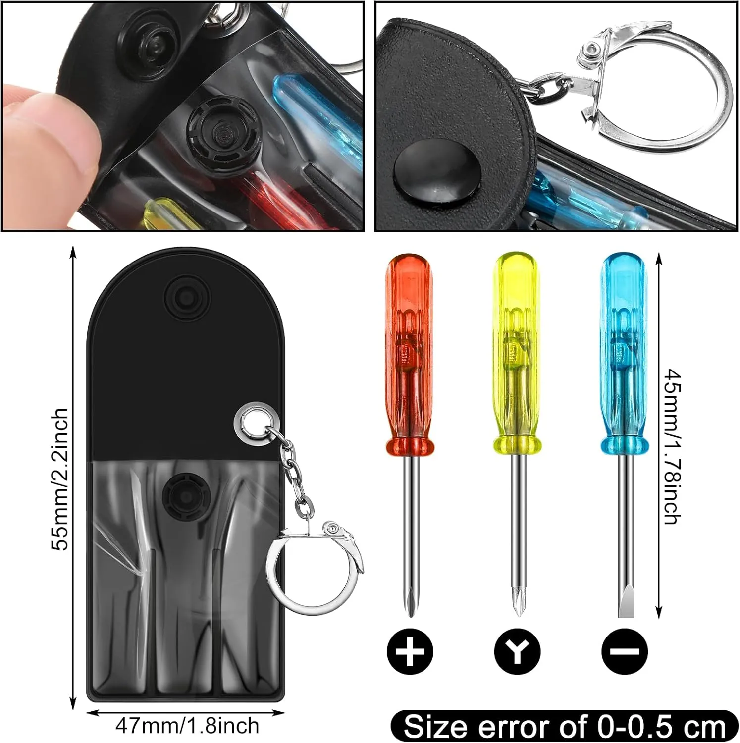 96 Pcs Mini Tape Measure Screwdriver Multitool Pen Credit Card Helmet Keychains Bulk Father Gift for Men Party Favor (Multi)