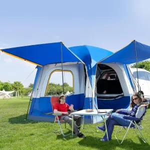 ABORON 4/6/8 Person SUV Tent, Easy Setup & Spacious SUV Tailgate Tent with Large Mesh Windoors, Rainfly & Awning, Perfect for Family & Group Outdoor Adventures