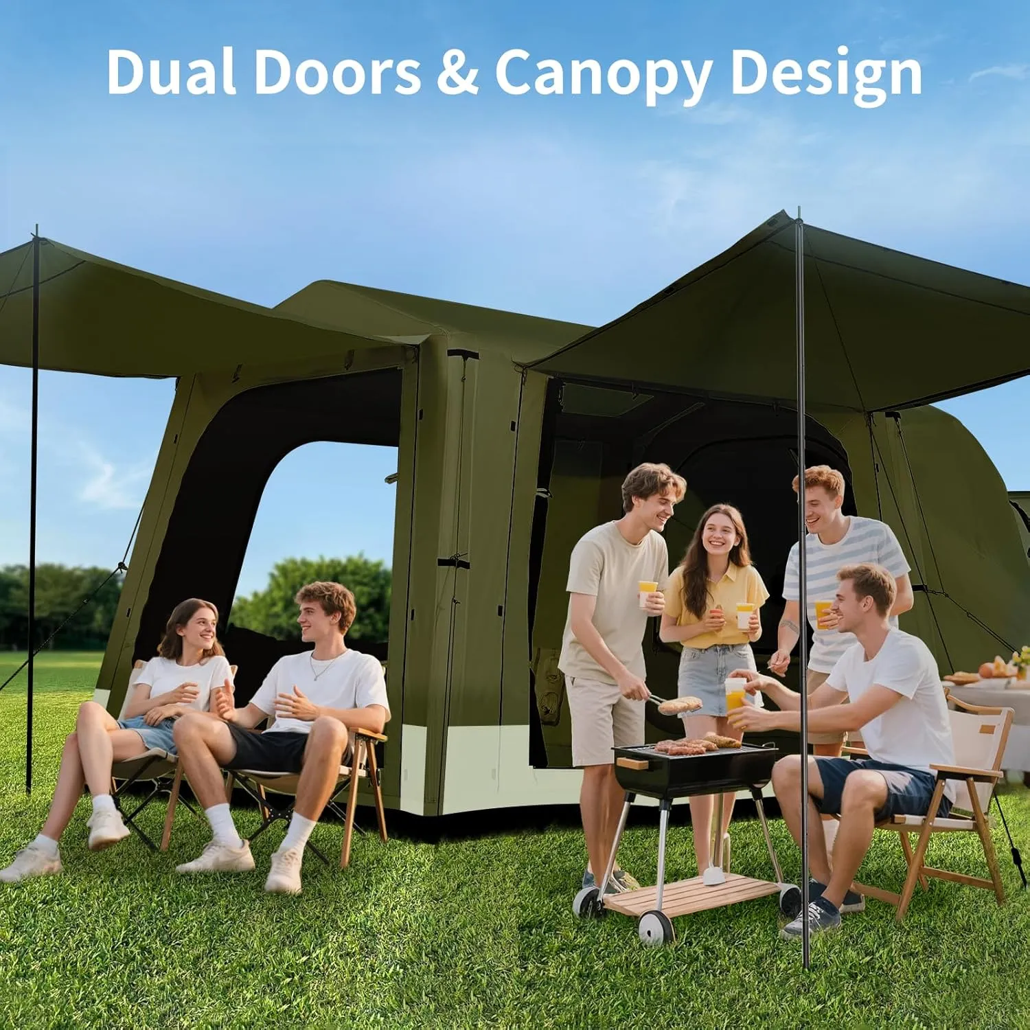 ABORON 4/6/8 Person SUV Tent, Easy Setup & Spacious SUV Tailgate Tent with Large Mesh Windoors, Rainfly & Awning, Perfect for Family & Group Outdoor Adventures
