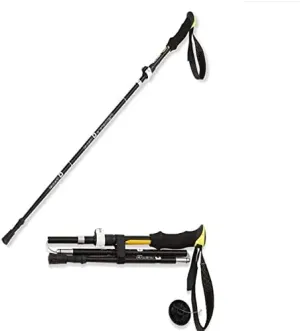Adjustable Cane Portable Folding Telescopic Hiking Cane, Aluminum Alloy Lock Cane Hiking Outdoor Aluminum Crutches,Yellow Parent's Gift